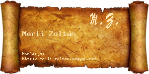 Merli Zoltán névjegykártya